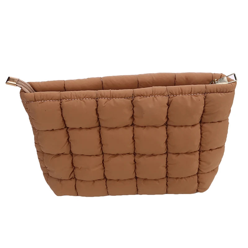 Puffer Makeup Bag – Quilted Cosmetic Storage Pouch, Large Capacity Beauty Case for Women