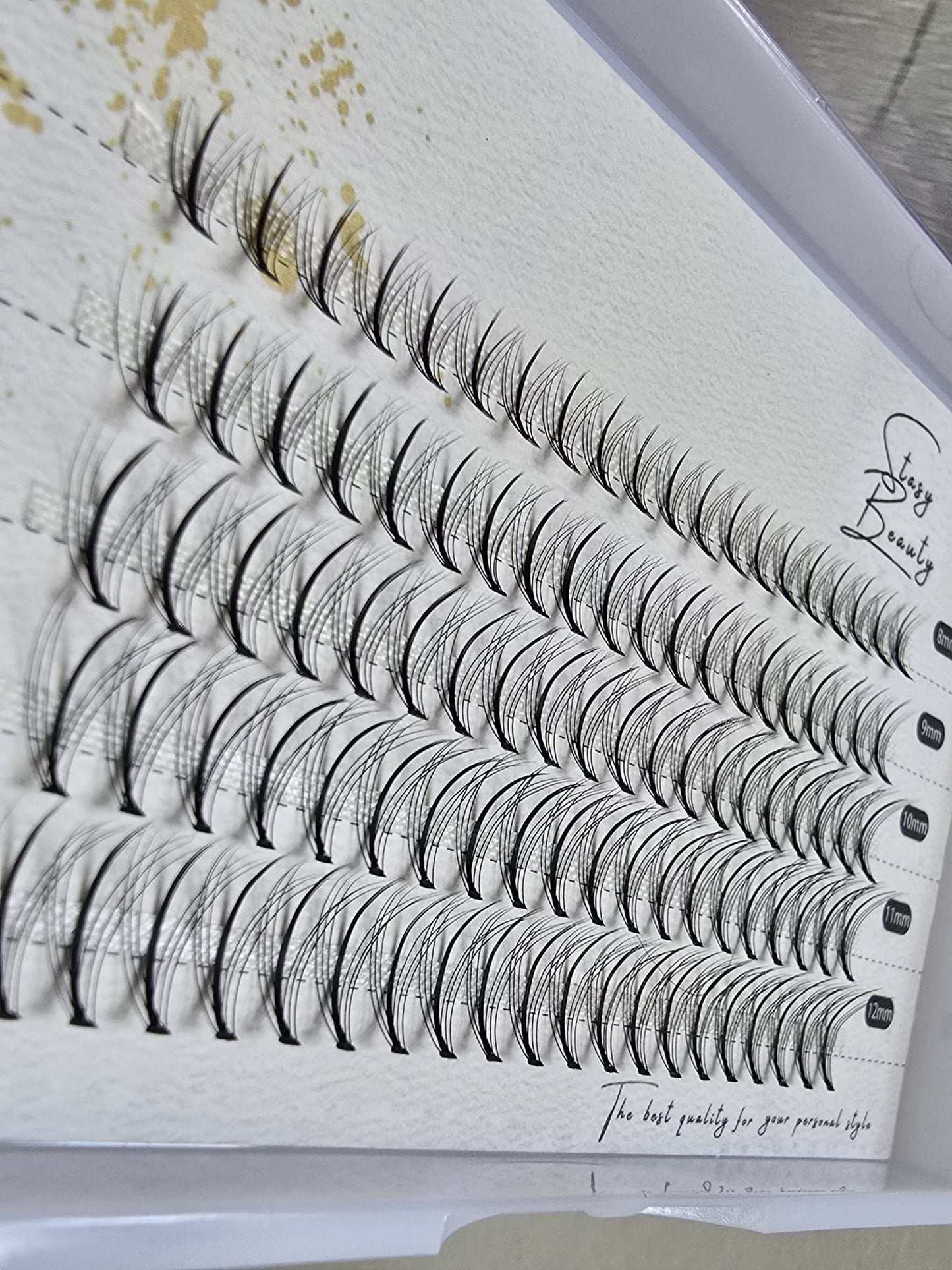 Plateau de faux-cils Stasy Beauty Angel Volume – C Curl, longueurs mixtes (8–12 mm)