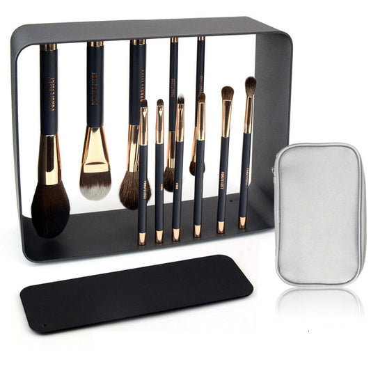 Fashion Magnet Makeup Brush Set – 24PCS Professional Real Hair Brushes with Stand & Pouch