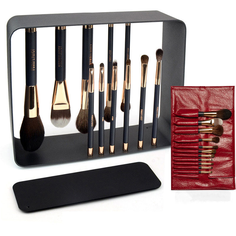Fashion Magnet Makeup Brush Set – 24PCS Professional Real Hair Brushes with Stand & Pouch