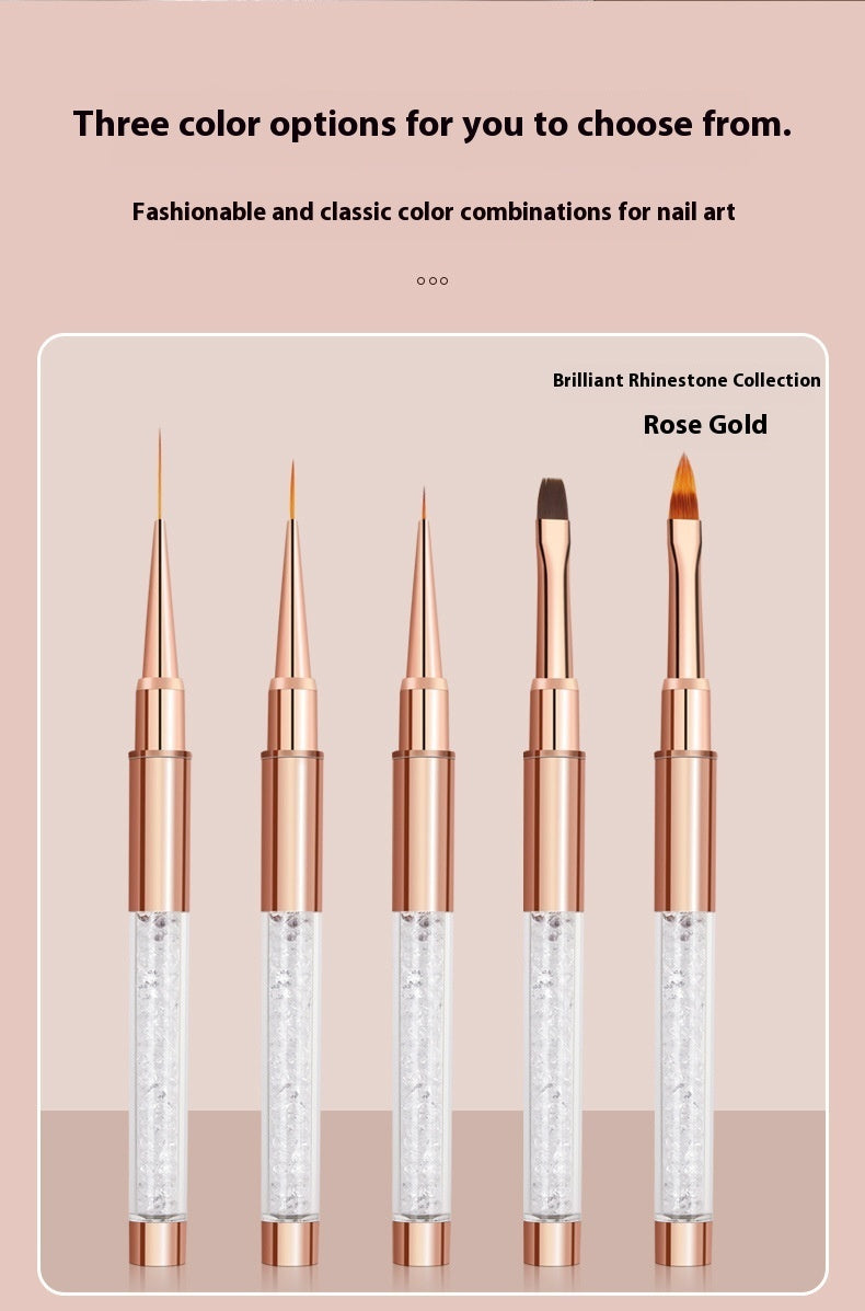 5-Piece Dual-Head Nail Brush Set with Protective Lids