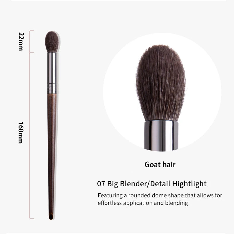 1PC Professional Eye Shadow Brush – Dome-Shaped Goat Hair Blending Tool for Makeup Artists