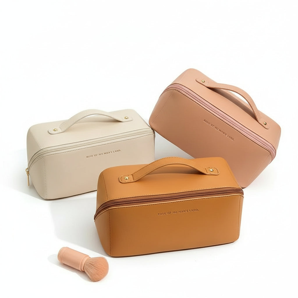 Travel Makeup Bag – Large Waterproof PU Leather Organizer