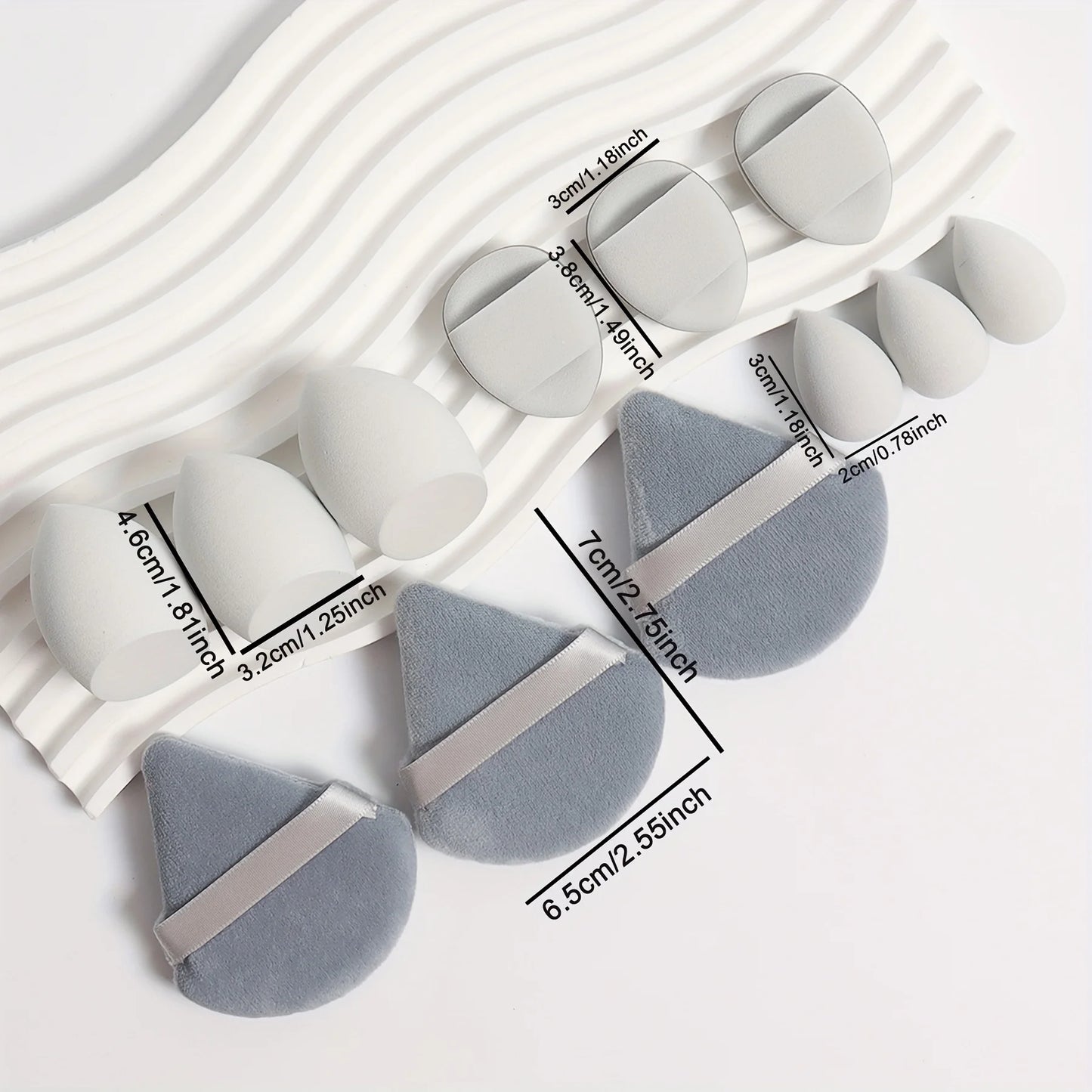 12-Piece Makeup Sponge Set – Includes Powder Puffs, Mini Air Cushions, Beauty Eggs & Mini Blenders