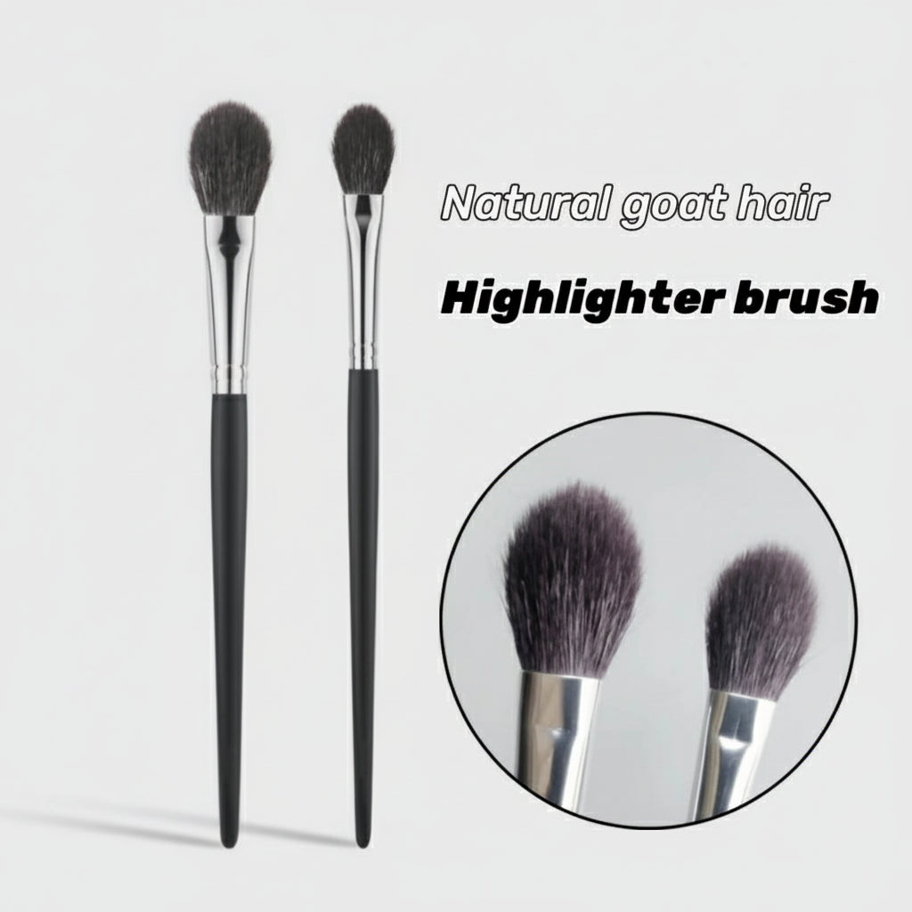 Professional Highlighter Makeup Brush – Natural Goat Hair Cosmetic Tool