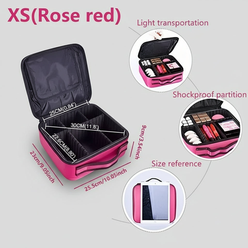 Professional Makeup Travel Case – Large Capacity Cosmetic Organizer & Nail Toolbox