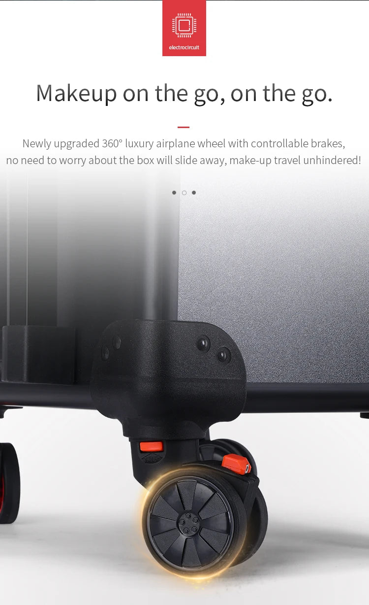 Professional Makeup Case with LED Mirror – Rolling Cosmetic Cart for Hairstylists & Salons