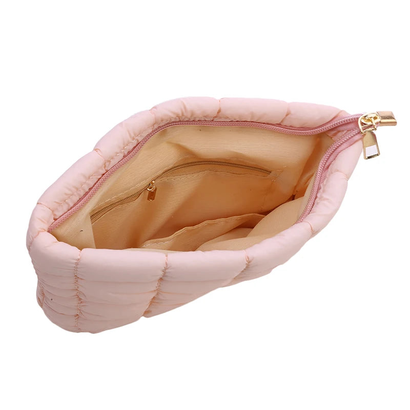 Puffer Makeup Bag – Quilted Cosmetic Storage Pouch, Large Capacity Beauty Case for Women