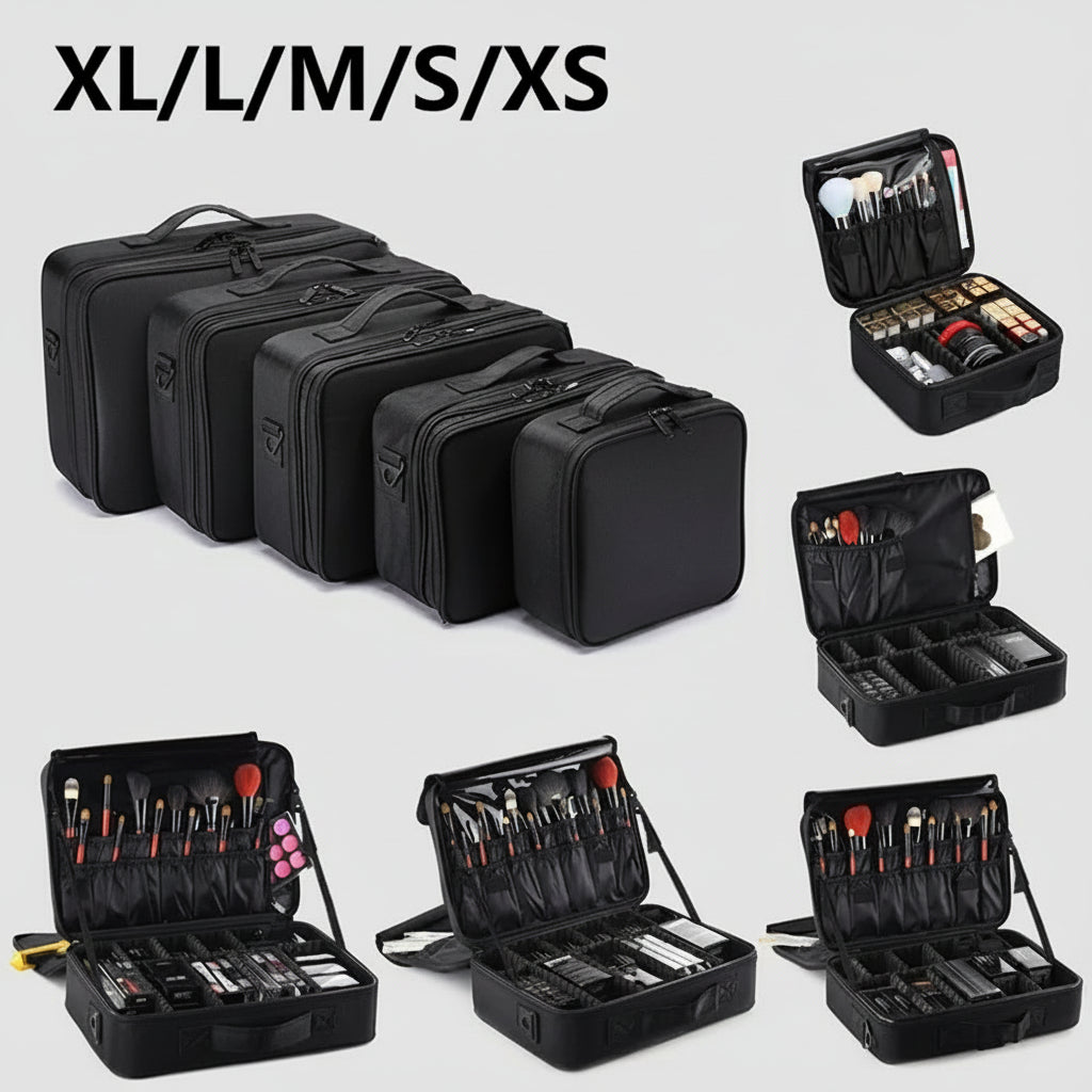 Professional Makeup Travel Case – Large Capacity Cosmetic Organizer & Nail Toolbox