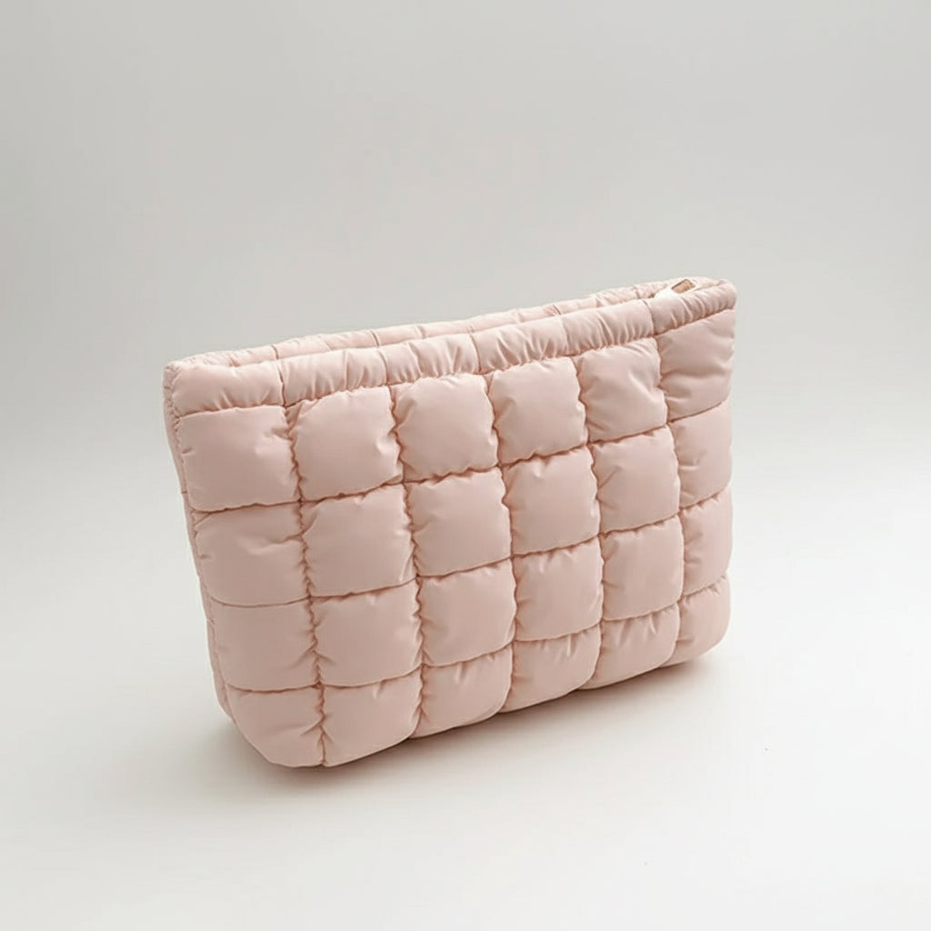 Puffer Makeup Bag – Quilted Cosmetic Storage Pouch, Large Capacity Beauty Case for Women