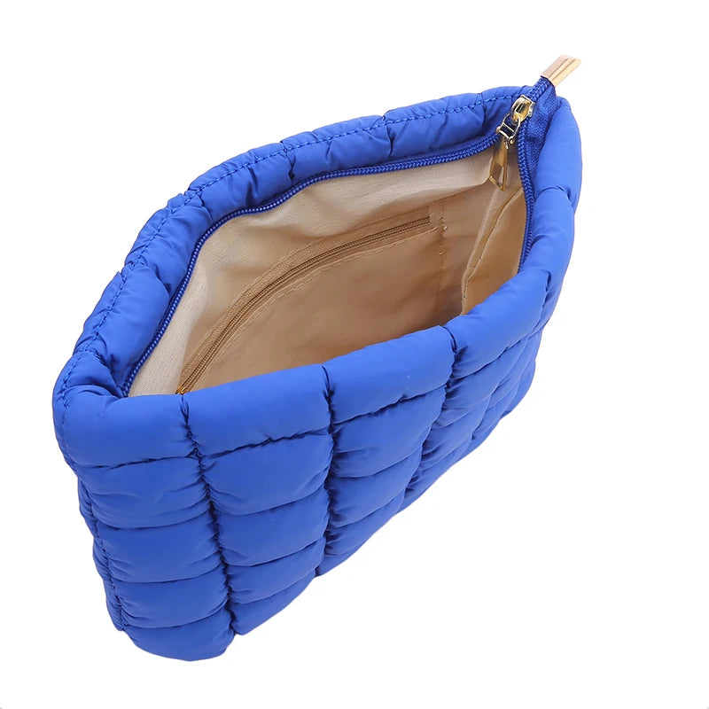 Puffer Makeup Bag – Quilted Cosmetic Storage Pouch, Large Capacity Beauty Case for Women