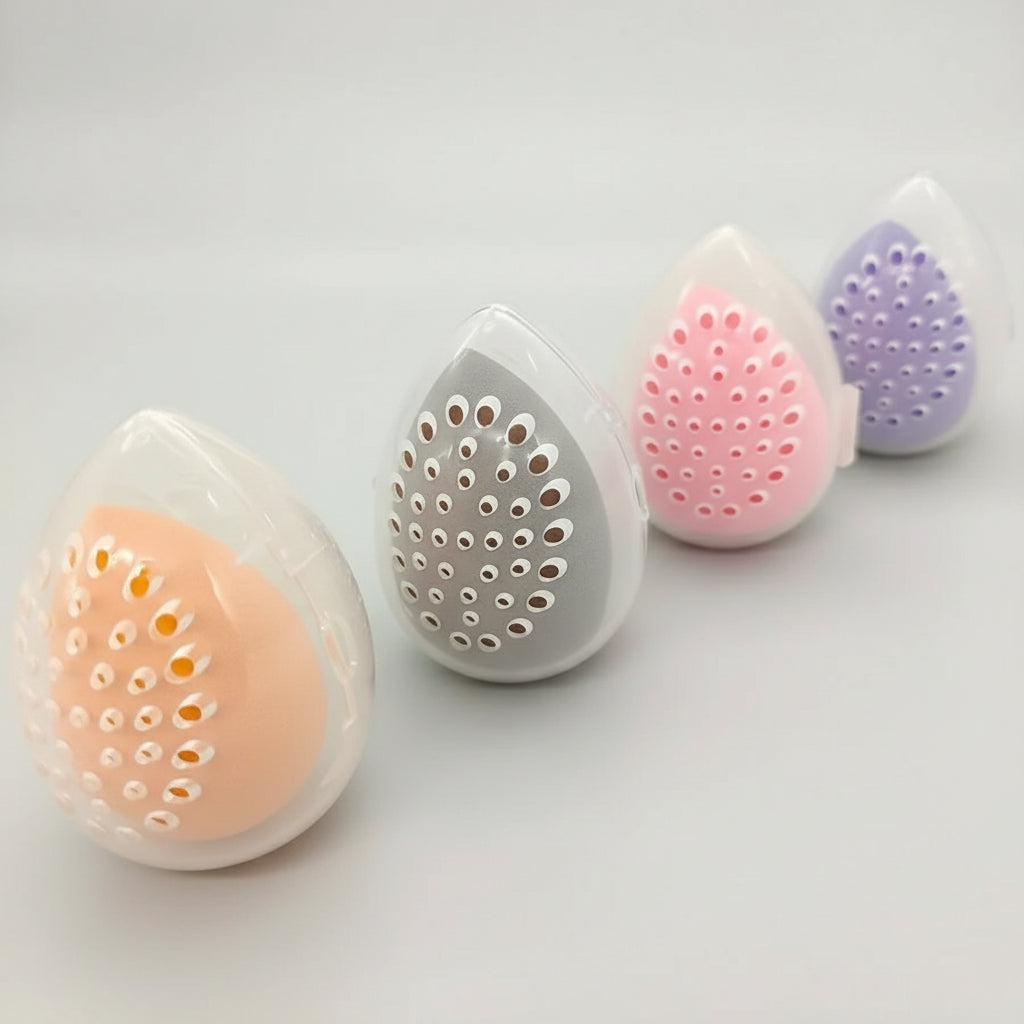 1–3pcs Egg-Shaped Puff Holder – Makeup Sponge Organizer & Storage Frame