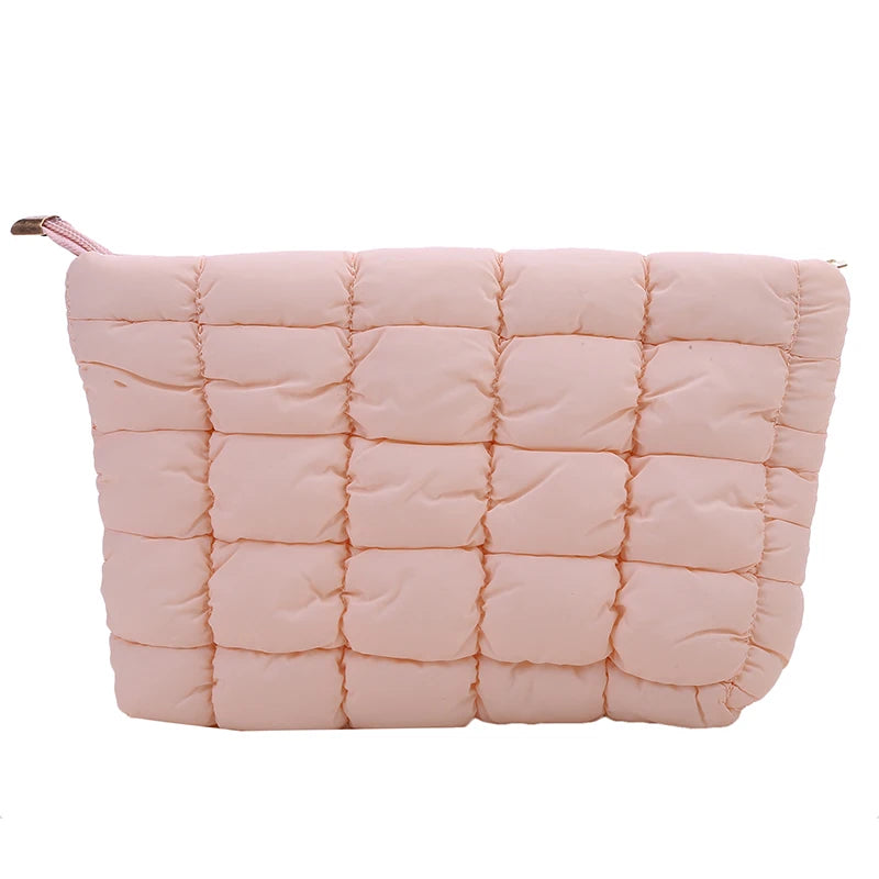 Puffer Makeup Bag – Quilted Cosmetic Storage Pouch, Large Capacity Beauty Case for Women