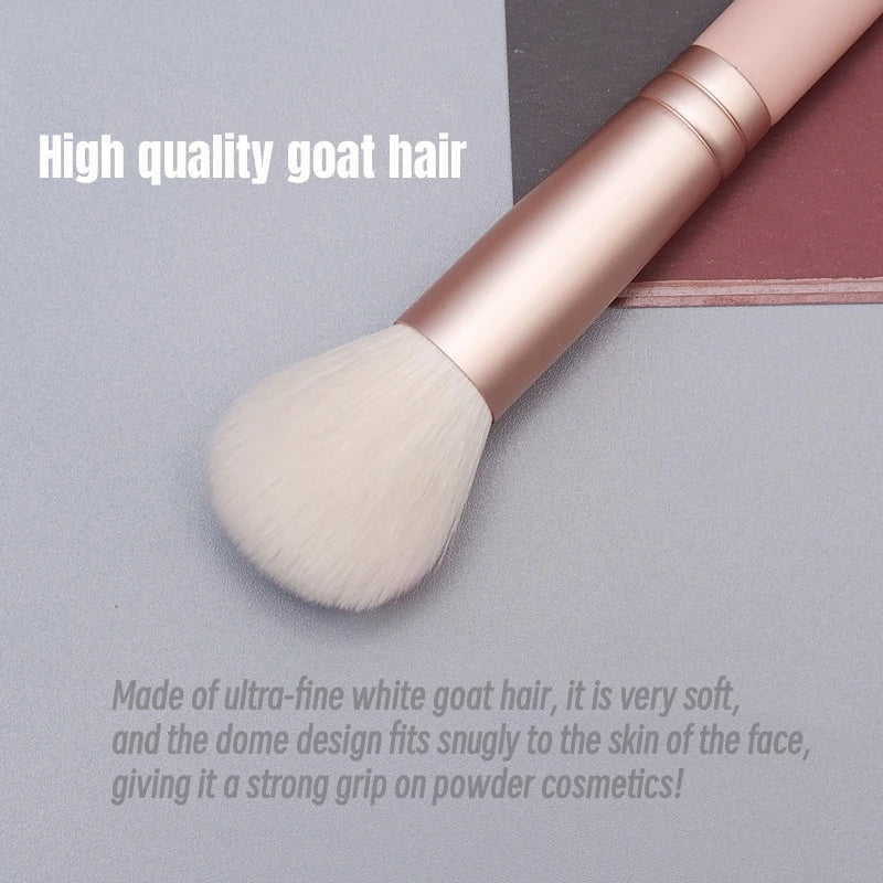 Professional Blush Makeup Brush – Natural Goat Hair, Powder Finish, Ebony Wood Handle