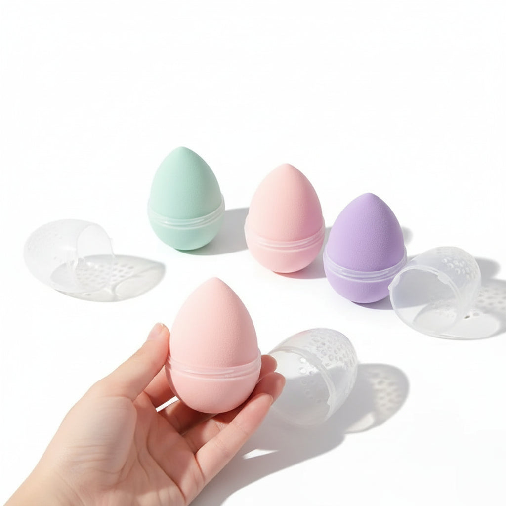 1–3pcs Egg-Shaped Puff Holder – Makeup Sponge Organizer & Storage Frame