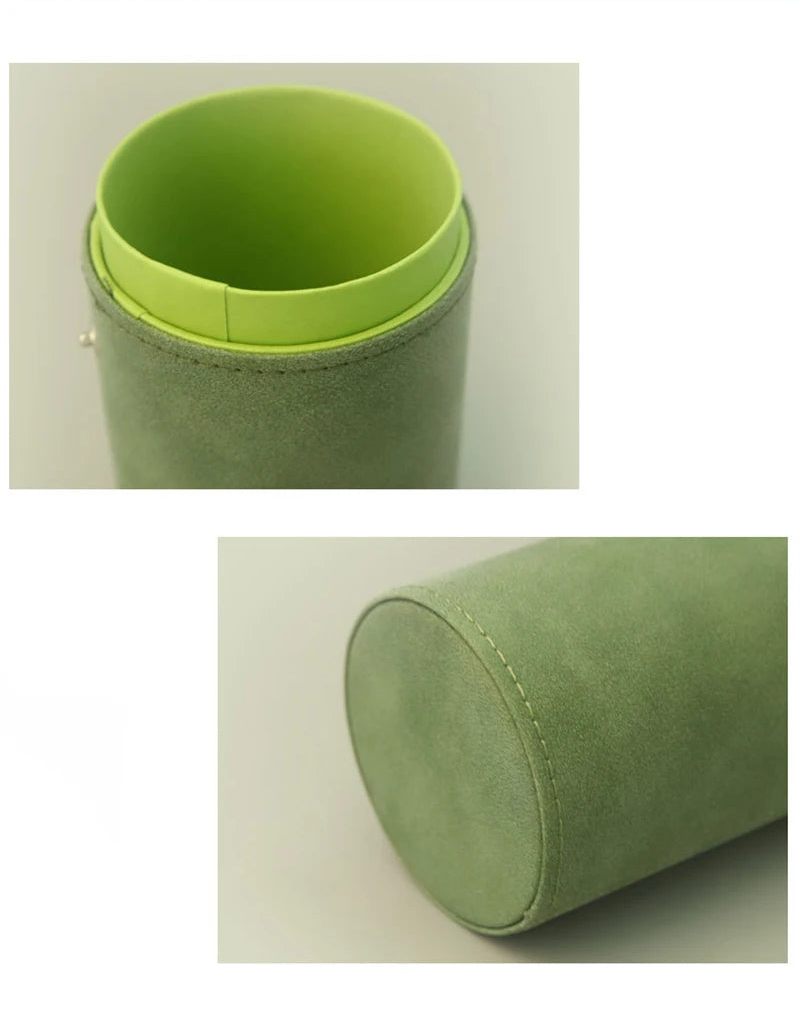 PU Leather Makeup Brush Holder – Portable Travel Cylinder Case, Waterproof & Dust-Proof Organizer