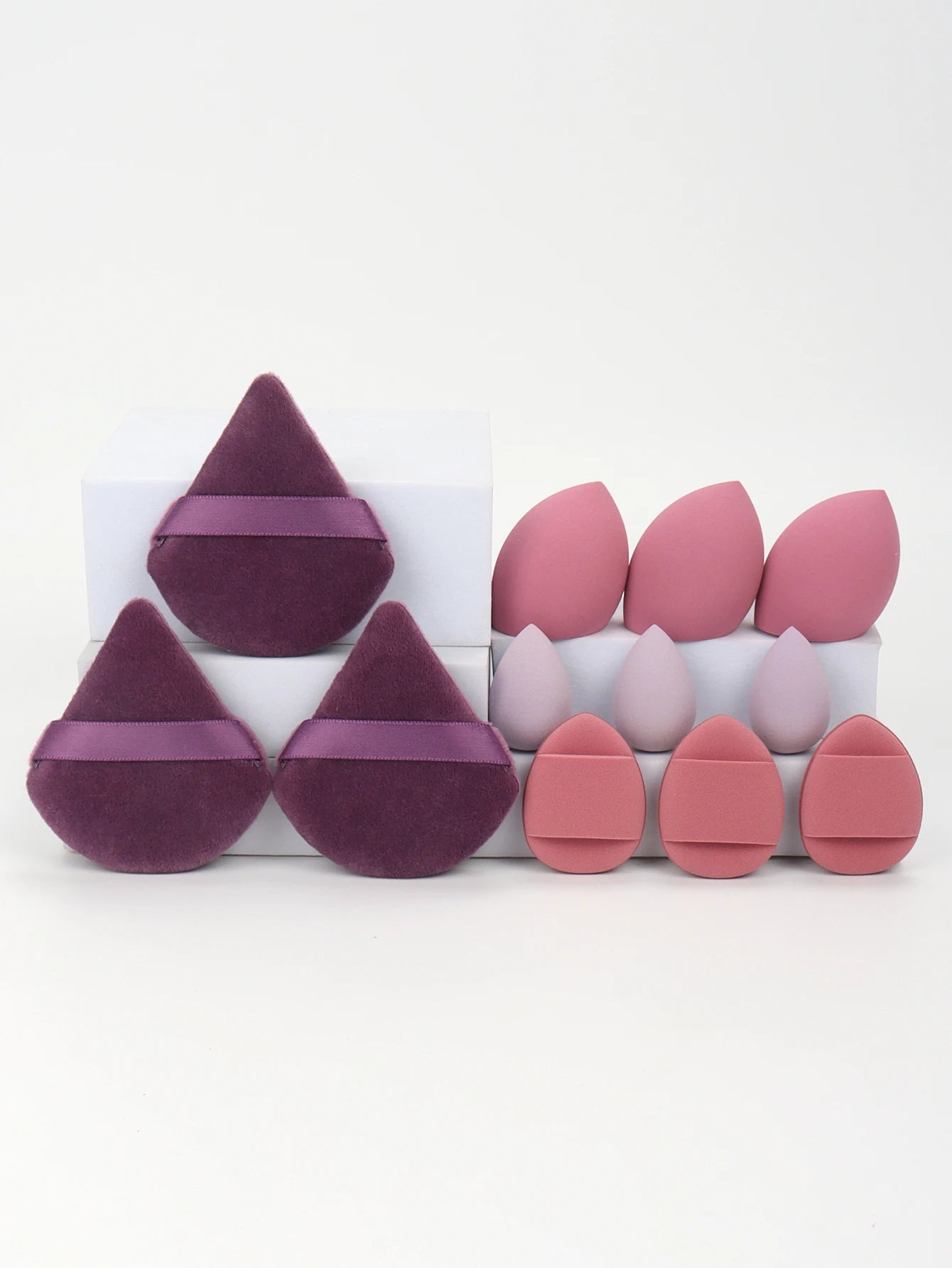 12-Piece Makeup Sponge Set – Includes Powder Puffs, Mini Air Cushions, Beauty Eggs & Mini Blenders