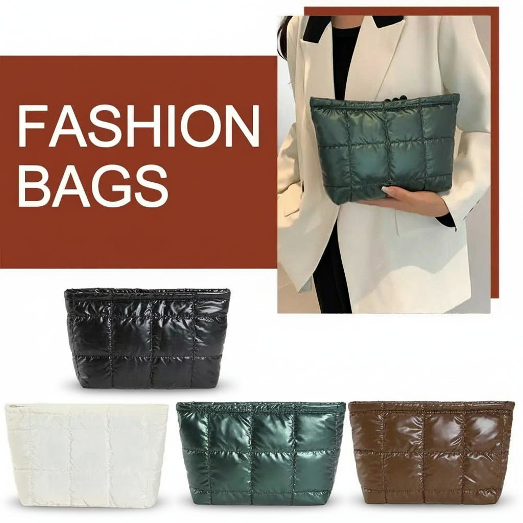 Quilted Makeup Storage Bag – Large Capacity, Padded Travel Organizer for Women