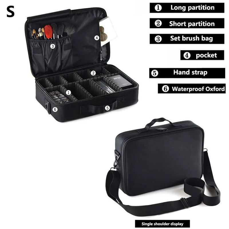 Professional Makeup Travel Case – Large Capacity Cosmetic Organizer & Nail Toolbox