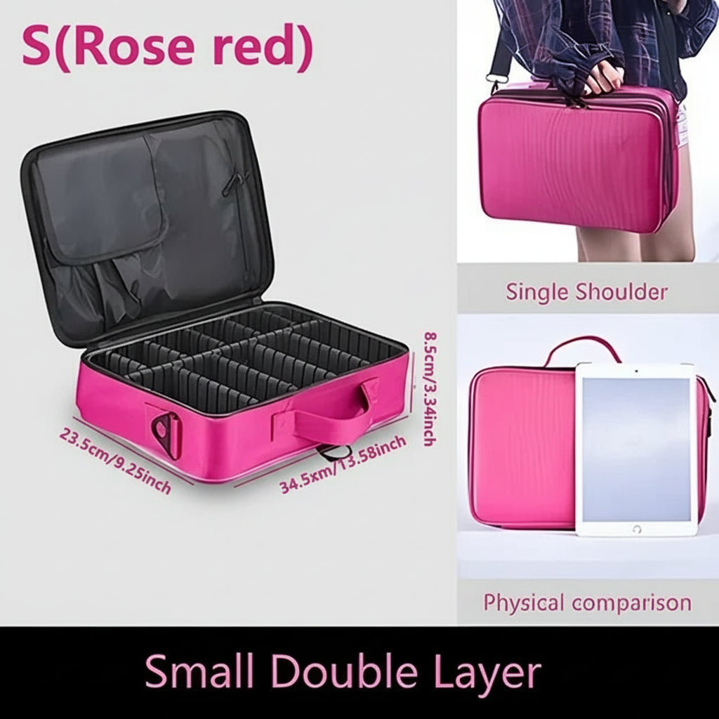 Professional Makeup Travel Case – Large Capacity Cosmetic Organizer & Nail Toolbox