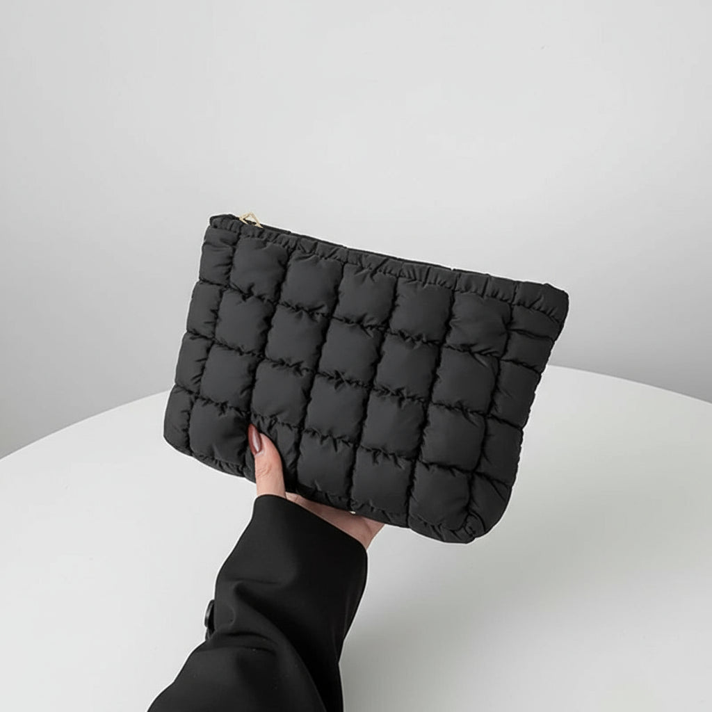 Puffer Makeup Bag – Quilted Cosmetic Storage Pouch, Large Capacity Beauty Case for Women