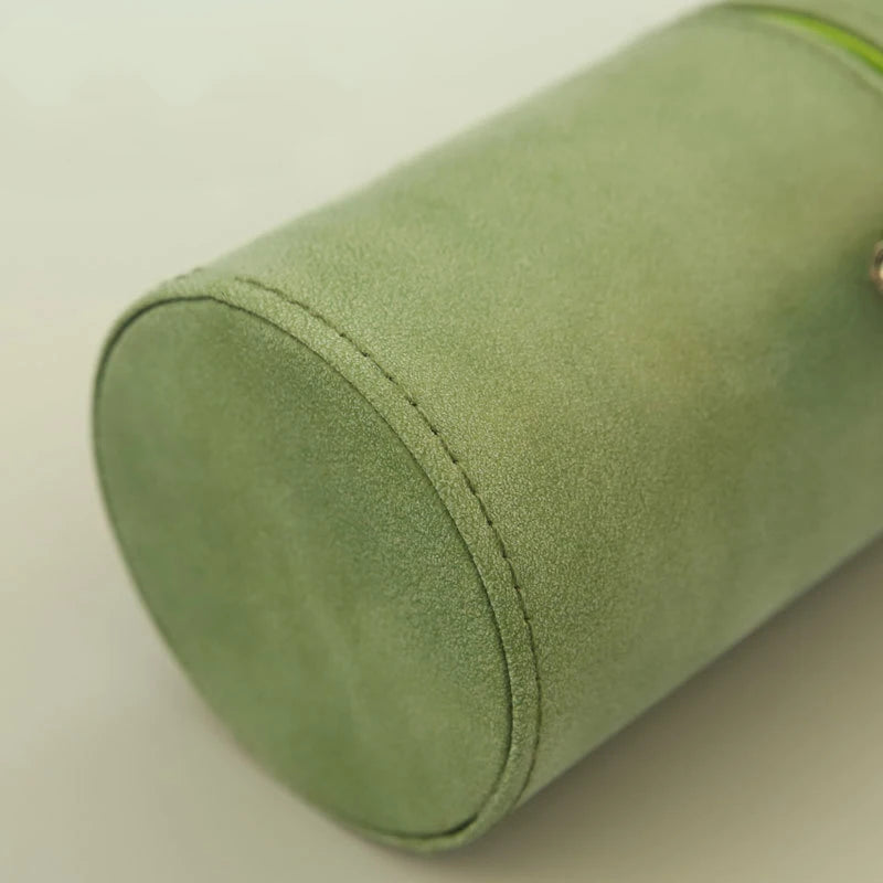 PU Leather Makeup Brush Holder – Portable Travel Cylinder Case, Waterproof & Dust-Proof Organizer