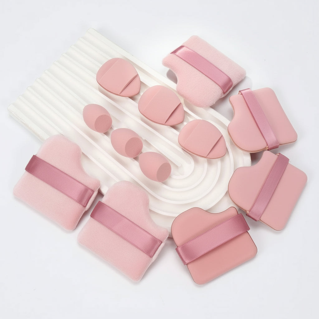 12-Piece Makeup Sponge Set – Includes Powder Puffs, Mini Air Cushions, Beauty Eggs & Mini Blenders