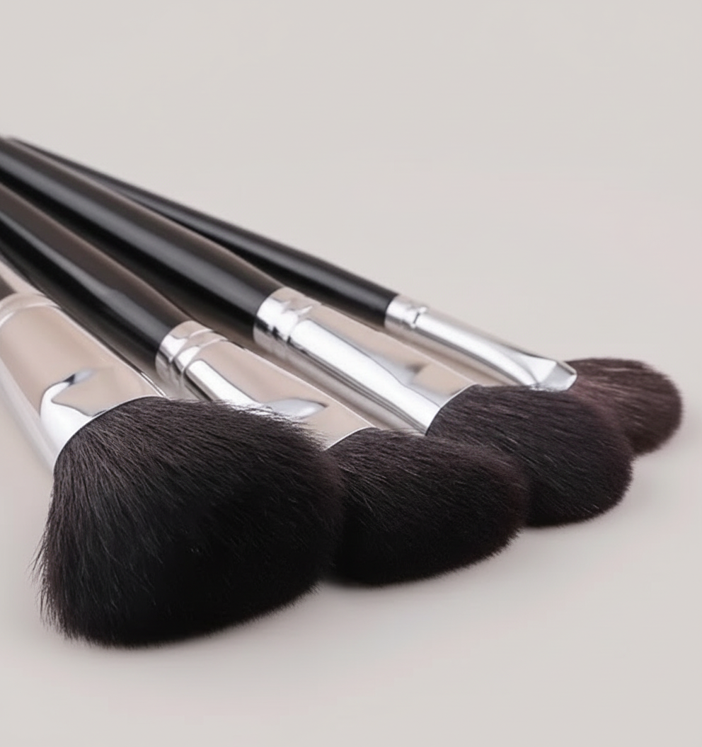 Stasy Beauty™ Pro Brush Set – 18-Piece Black Collection with Natural Hair & Fiber