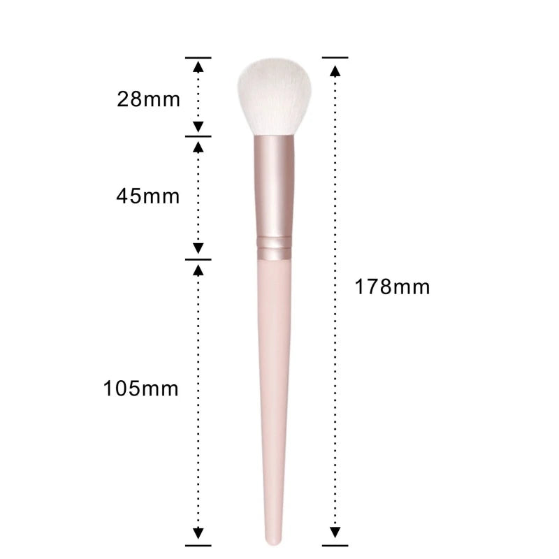 Professional Blush Makeup Brush – Natural Goat Hair, Powder Finish, Ebony Wood Handle