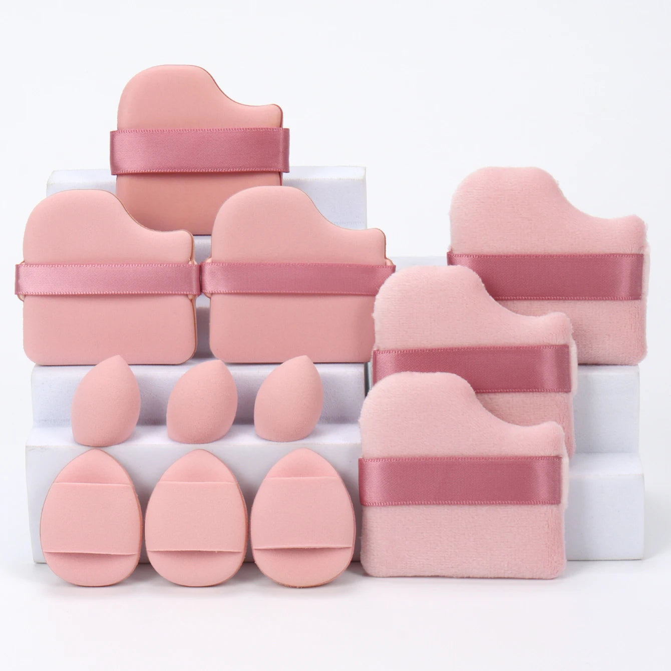 12-Piece Makeup Sponge Set – Includes Powder Puffs, Mini Air Cushions, Beauty Eggs & Mini Blenders