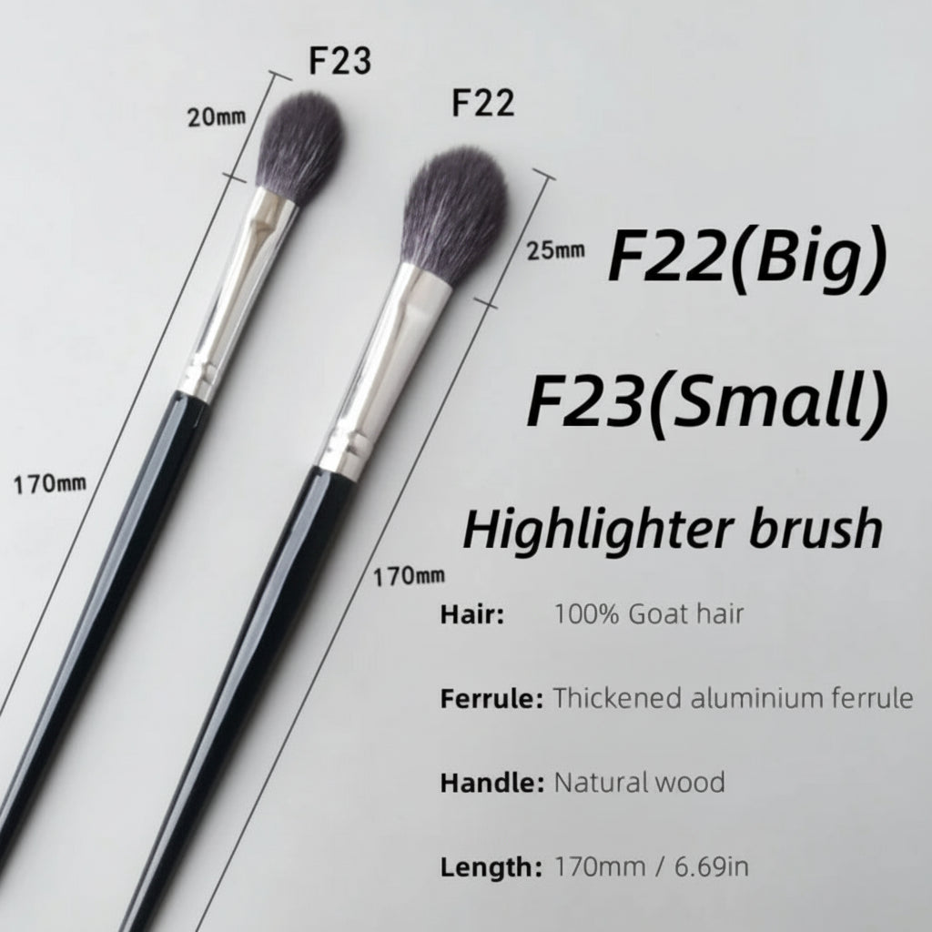 Professional Highlighter Makeup Brush – Natural Goat Hair Cosmetic Tool