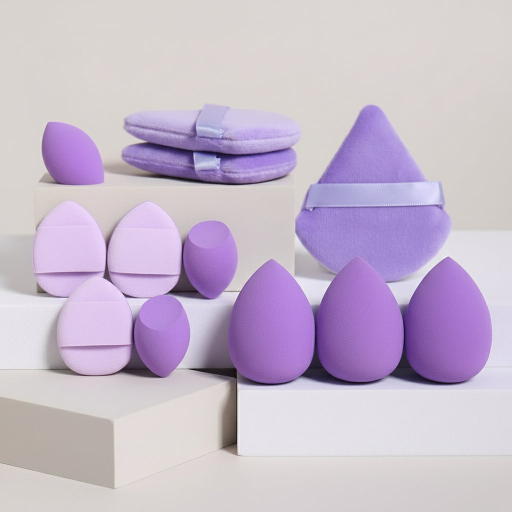 12-Piece Makeup Sponge Set – Includes Powder Puffs, Mini Air Cushions, Beauty Eggs & Mini Blenders