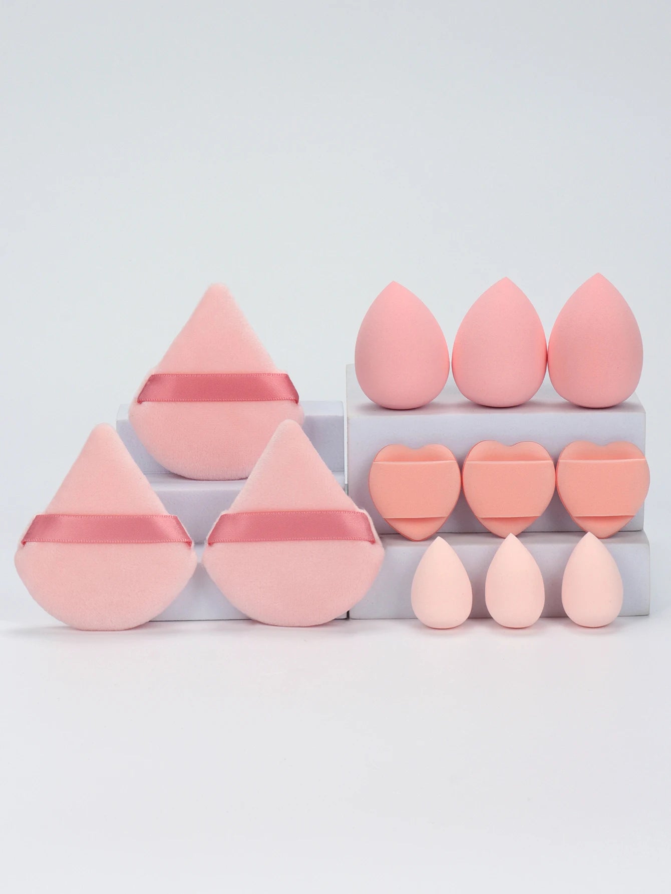 12-Piece Makeup Sponge Set – Includes Powder Puffs, Mini Air Cushions, Beauty Eggs & Mini Blenders