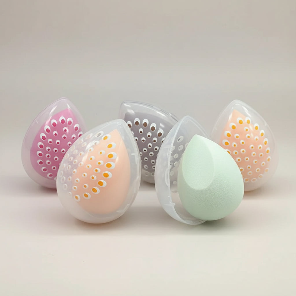 1–3pcs Egg-Shaped Puff Holder – Makeup Sponge Organizer & Storage Frame