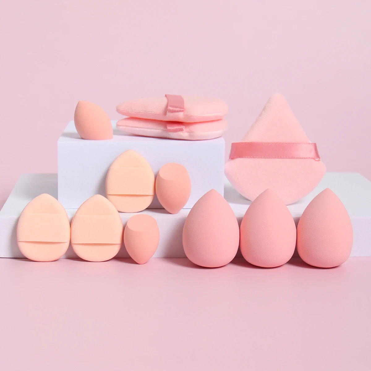 12-Piece Makeup Sponge Set – Includes Powder Puffs, Mini Air Cushions, Beauty Eggs & Mini Blenders