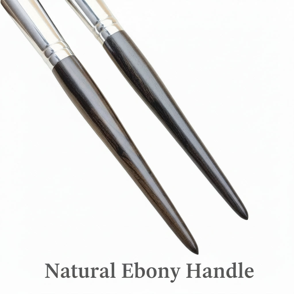 Professional Blush Makeup Brush – Natural Goat Hair, Powder Finish, Ebony Wood Handle