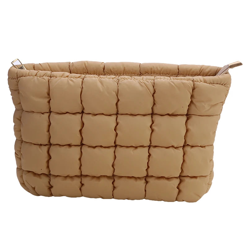Puffer Makeup Bag – Quilted Cosmetic Storage Pouch, Large Capacity Beauty Case for Women