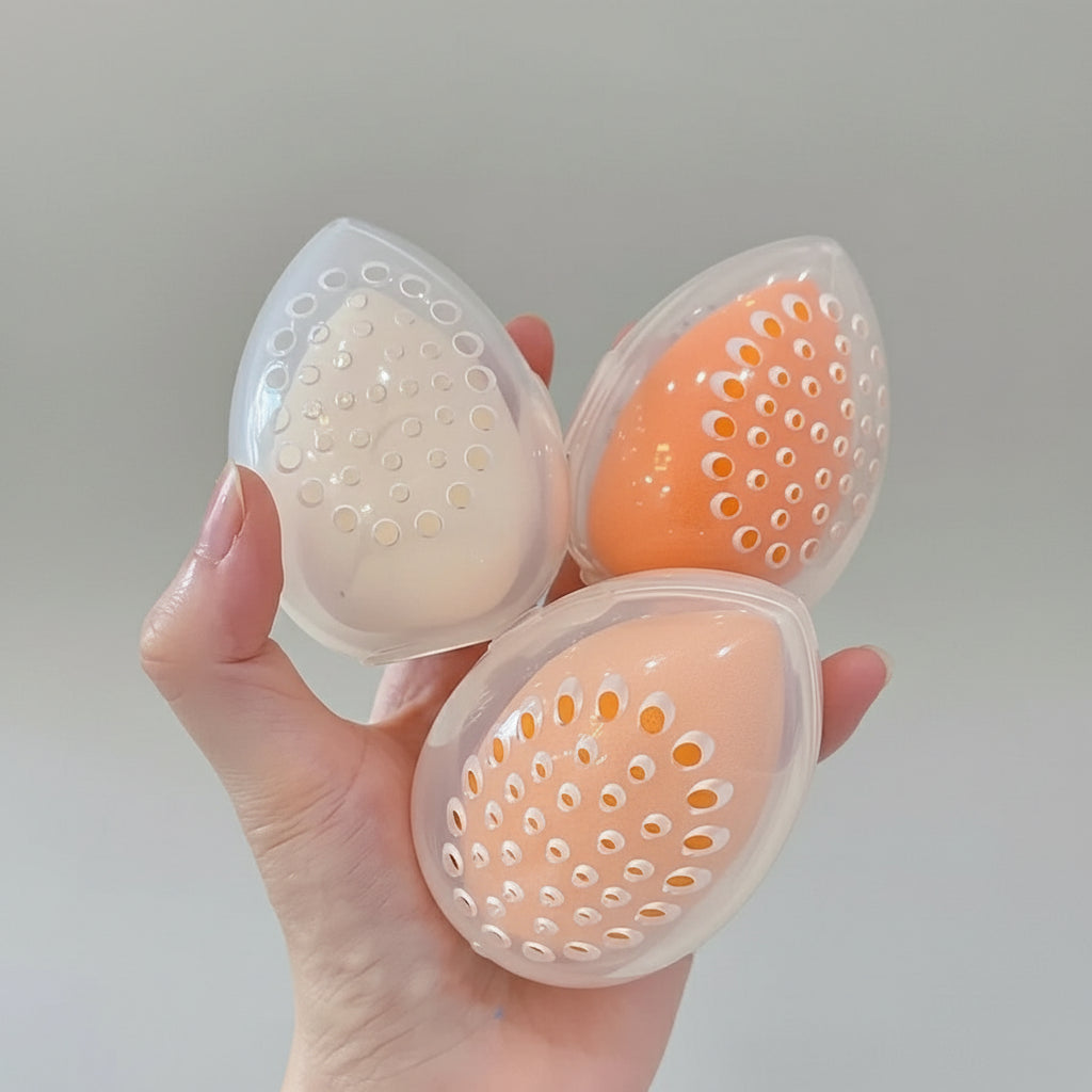 1–3pcs Egg-Shaped Puff Holder – Makeup Sponge Organizer & Storage Frame