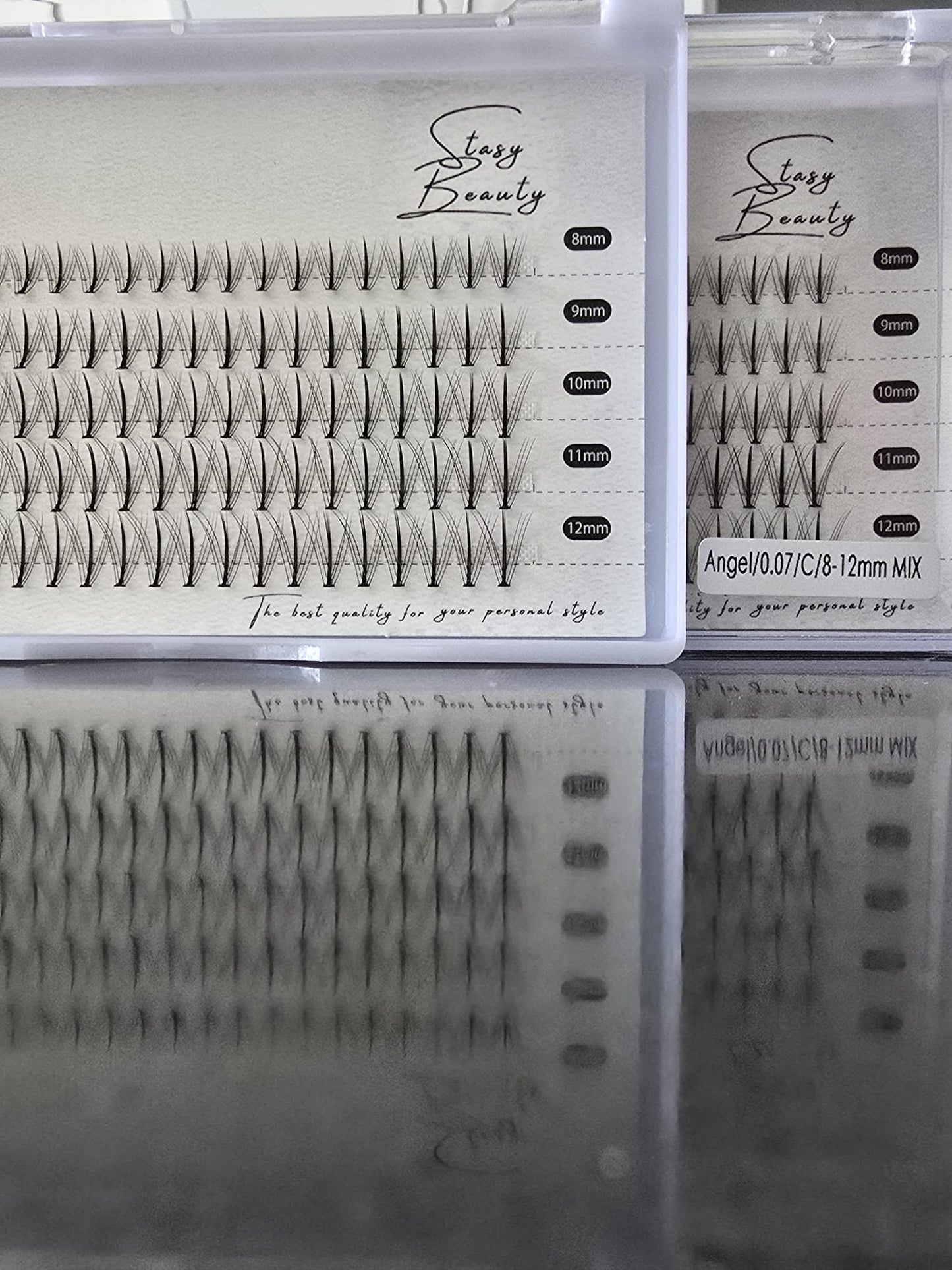 Plateau de faux-cils Stasy Beauty Angel Volume – C Curl, longueurs mixtes (8–12 mm)