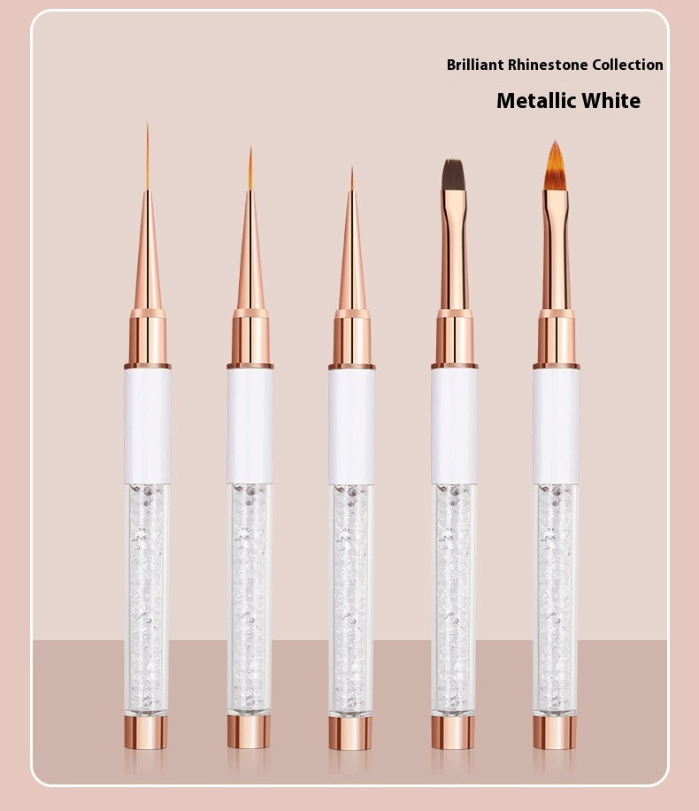 5-Piece Dual-Head Nail Brush Set with Protective Lids