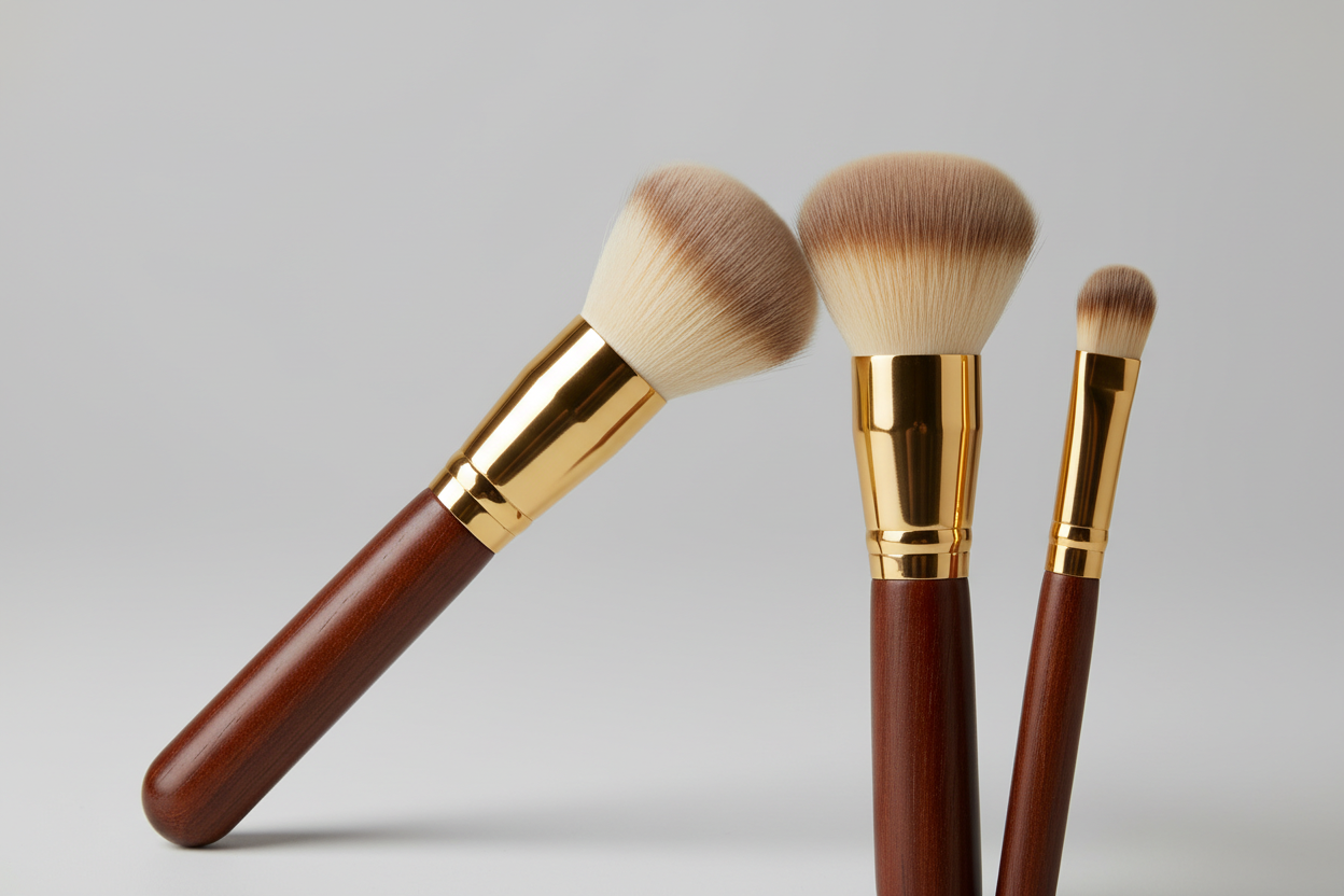 wood handle and natural hair brushes pony hair